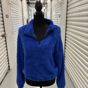 SHEIN Blue Teddy Jacket with Plush Texture